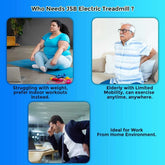 Motorized Fitness Treadmill for Weight Loss | Running Area : 43" X 15.5" | Manual Incline | Max User Weight 110 KG | 2.5 HP Peak Foldable Space Saving JSB HF38